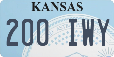 KS license plate 200IWY