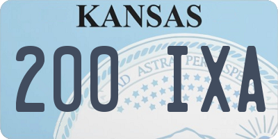 KS license plate 200IXA