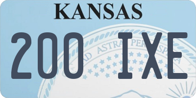 KS license plate 200IXE