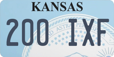 KS license plate 200IXF