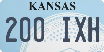 KS license plate 200IXH