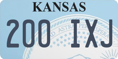 KS license plate 200IXJ