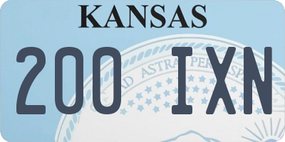 KS license plate 200IXN