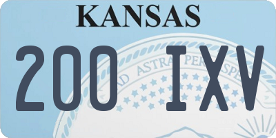 KS license plate 200IXV
