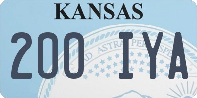 KS license plate 200IYA