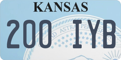 KS license plate 200IYB