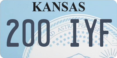 KS license plate 200IYF