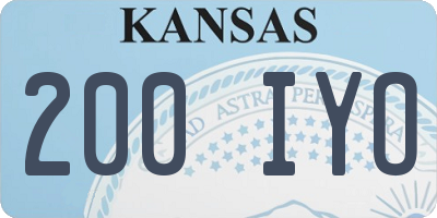 KS license plate 200IYO