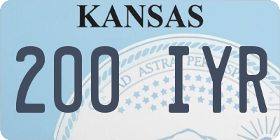 KS license plate 200IYR