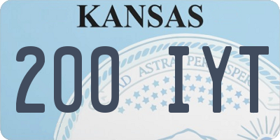 KS license plate 200IYT