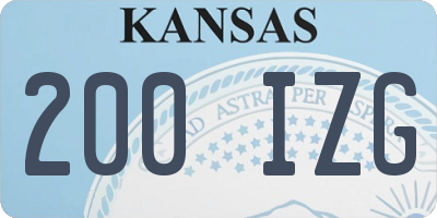 KS license plate 200IZG