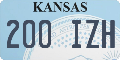 KS license plate 200IZH