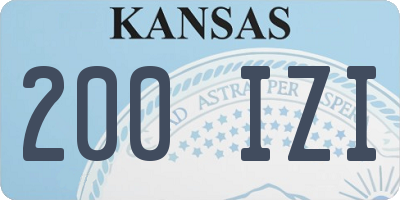 KS license plate 200IZI