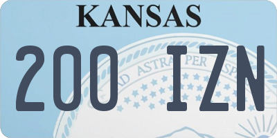 KS license plate 200IZN