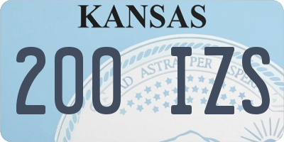 KS license plate 200IZS