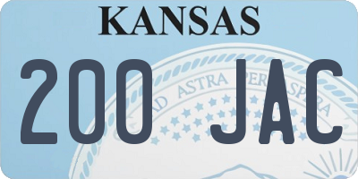 KS license plate 200JAC