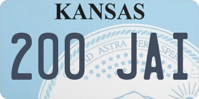 KS license plate 200JAI