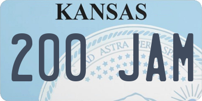 KS license plate 200JAM