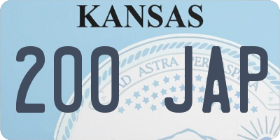 KS license plate 200JAP