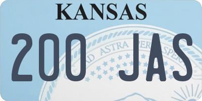 KS license plate 200JAS