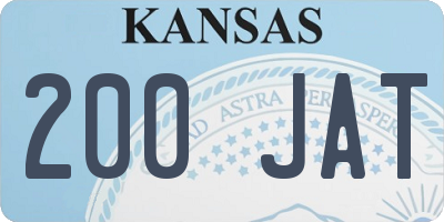 KS license plate 200JAT