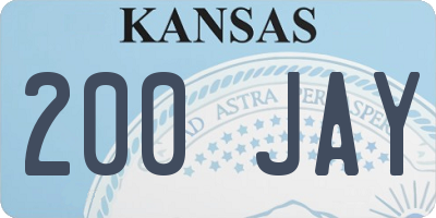 KS license plate 200JAY