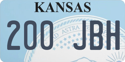 KS license plate 200JBH