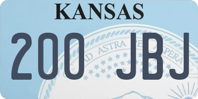 KS license plate 200JBJ