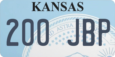 KS license plate 200JBP