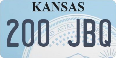 KS license plate 200JBQ