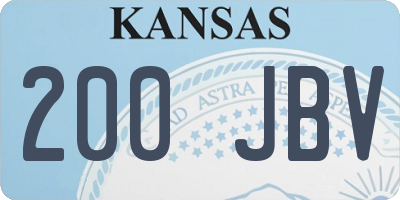 KS license plate 200JBV