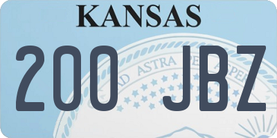 KS license plate 200JBZ