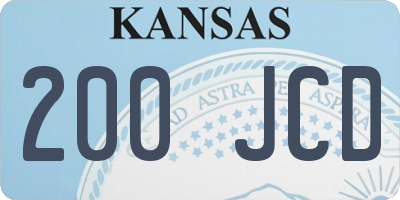 KS license plate 200JCD