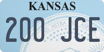 KS license plate 200JCE