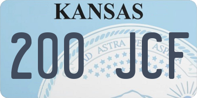 KS license plate 200JCF