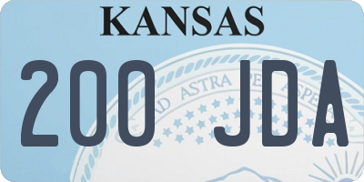 KS license plate 200JDA