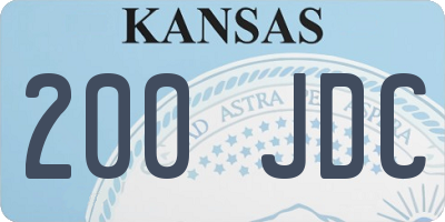 KS license plate 200JDC