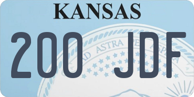 KS license plate 200JDF