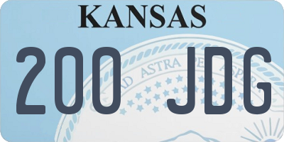 KS license plate 200JDG