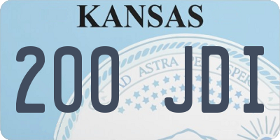 KS license plate 200JDI