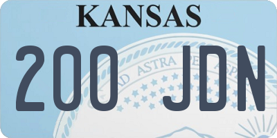KS license plate 200JDN