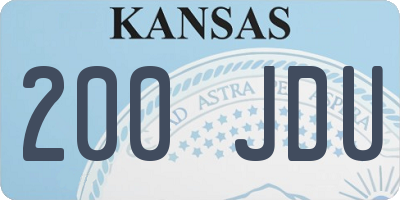 KS license plate 200JDU