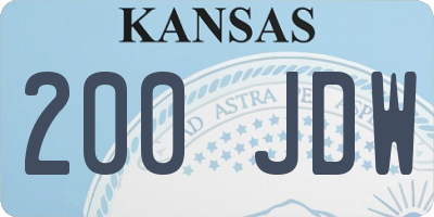 KS license plate 200JDW