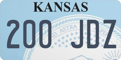 KS license plate 200JDZ
