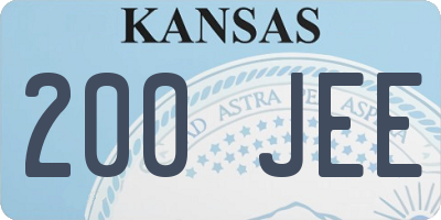 KS license plate 200JEE