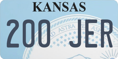 KS license plate 200JER