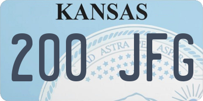 KS license plate 200JFG