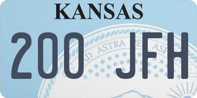 KS license plate 200JFH