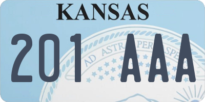 KS license plate 201AAA