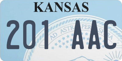 KS license plate 201AAC